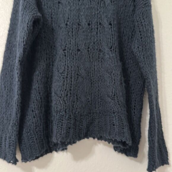 BDG Urban Outfitters Open Knit Wool Sweater Hooded Medium Boho Beachy Coast - Picture 3 of 10